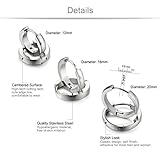 Jstyle Stainless Steel Mens Womens Hoop Earrings Huggie Ear Piercings Hypoallergenic Silver