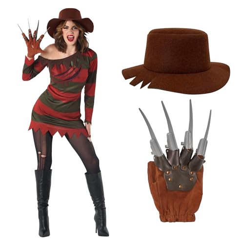Morph Nightmare Killer Costume Women With Claw Sizes S-3XL Scary Halloween Costumes For Women M