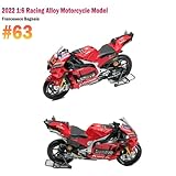 HTLNUZD 1:6 2022 Racing Motorcycle Car Model #63 for DucatiLenovo Team Alloy Die Cast Adult Collection Decoration Gift