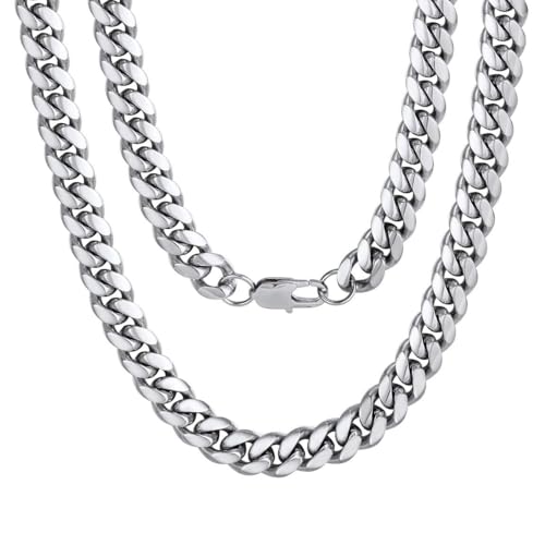 Neck Chains for Men Stainless Steel 22inch 10MM Hip Hop Rappers Necklace Party Jewelry Mens Gifts for Dad