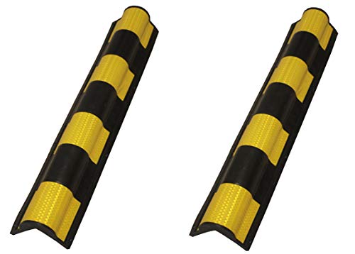 Foghorn Construction - Pair of 30.5” Rubber Wall Corner Guard for Parking Garages and Warehouse Columns, Protect Edge and Car Door from Damage, Garage Wall Protector