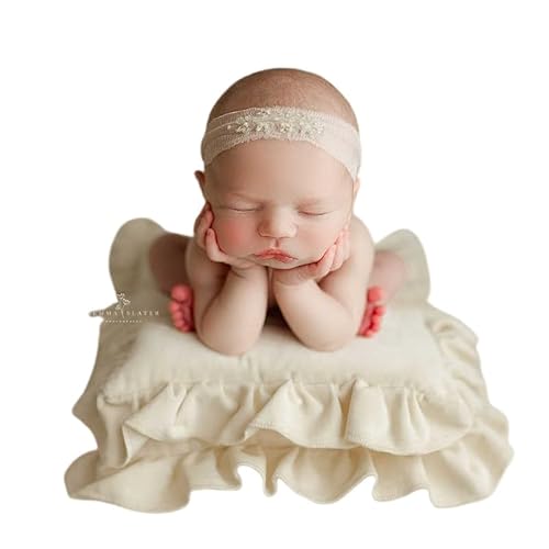 Newborn Photography Prop - Mini Mattress Set with Pillow & 5 Decorative Stars for Baby Photo Shoots