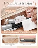 Bistup Makeup Bag Travel Cosmetic Bag Toiletry Make Up Bags Cute Women Large Capacity Big Medium Leather Strawberry Portable Teen Girls Teenage Kawaii Foldable Expandable Compact Open Flat Zip