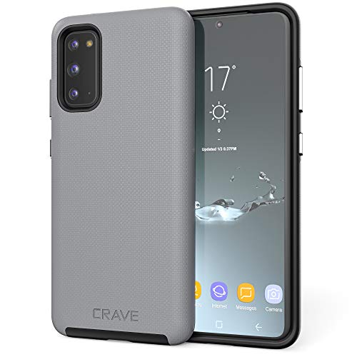 Crave Dual Guard for Samsung Galaxy S20 Case, Shockproof Protection Dual Layer Case for Samsung Galaxy S20, S20 5G - Slate