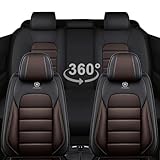 AREKA 5 Seat Covers for Chrysler Pacifica 2004-2025 Breathable Car Seat Covers,Anti-Slip Waterproof Car Seat Protectors with Airbag,Automotive Vehicle Cushion with Storage Pockets (Standard,Brown)