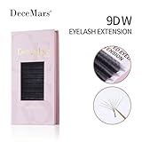 DeceMars 9D - W Shaped Eyelash Extension (12 Lines/Tray) (8-15MIX, Black-D-0.07)