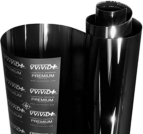 VViViD+ Ultra Gloss Premium Vinyl Car Wrap Film (6ft x 5ft, Gloss Piano Black)