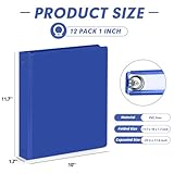 3 Ring Binder 1 Inch, PANDRI 12 Pack 1-Inch Binder Fits Letter Size 8.5'' x 11'' Paper, Versatile Binders for Office Home School, 2 Pockets, Assorted 6 Color