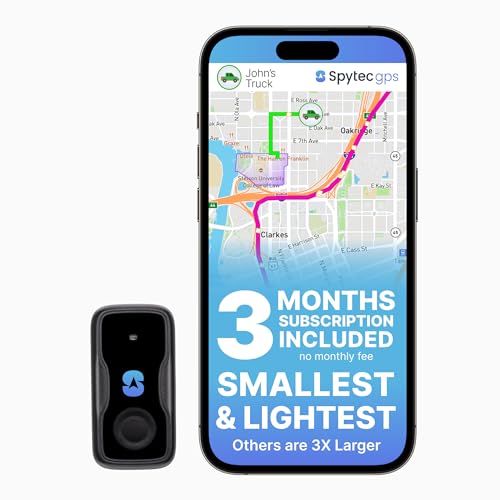 Spytec Micro GPS Tracker for Vehicles, Car, Family, Assets | Smallest Portable Real Time GPS Tracking Device. US & Worldwide. Up to 34 Day Battery Life, 3 Month Subscription Included