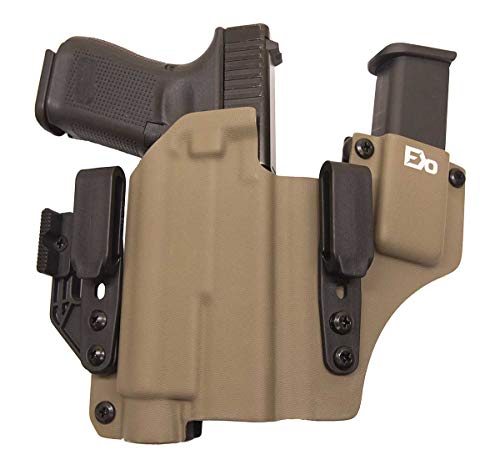 FDO Industries IWB Kydex Holster Compatible with Glock 17 19 22 23 31 32 w/TLR1 +1 Series w/Claw -Made in USA- (Flat Dark Earth)