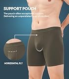 DAVID ARCHY Mens Underwear Breathable Moisture-Wicking Ultra-Soft Cotton Boxer briefs with Horizontal Fly 3 Pack（M,Olive Green/Black/Dark Grape Purple）