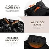 IKAZZ Long Winter Coats For Women, Water-Resistant Thicken Warm Full-Zip Insulated Fashion Vegan Down Parkas, Plus Size Jacket with Adjustable Hood Pockets, Soft and Comfy for All-Day Wear, Black XXL