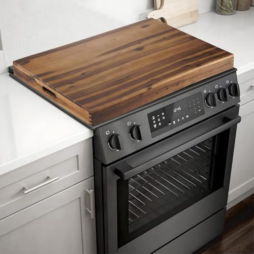 Stove Top Covers for Electric Stove 30”x22” (Outer) / 28.9”x20.8” (Inner) - Acacia Wood Noodle Board for Gas Stovetop - Stove Top Covers for Gas Burners - Sink Cover For Counter Space (Walnut color)