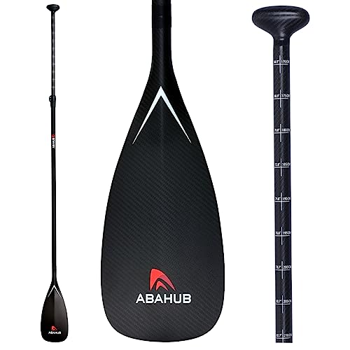 Abahub 1 x 3 Section Carbon Fiber SUP Paddle, Adjustable Stand Up Paddle Lightweight Carbon Shaft