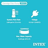 Intex 2500 Gallons Per Hour Above Ground Swimming Pool Cartridge Filter Pump System with a Pair of 59 Inch Long Pool Pump Accessory Hoses, Aqua