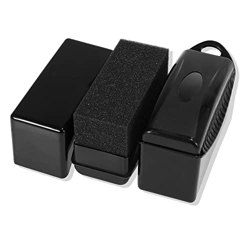 X AUTOHAUX 2X Tire Tyre Wheel Rim Trim Contour Detailing Dressing Shine Applicator Pad Sponge Foam Brush for Car Truck Tires Waxing Polishing Cleaning Wipe Washing with Lid No Handle Black