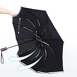 GHXAKPT New Xiaomi UV Folding Automatic Umbrella Rain Wind Resistant Trip Sun Umbrellas Portable Reverse Ecological for Car Business (Color : 12 Ribs Black)