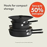 bella 9 Piece StoreMore Cookware Set, Fits-anywhere™ Kitchenware w EverGood™ Ceramic Nonstick Coating​, Dishwasher & Oven Safe, All Stovetops Compatible, Stackable Design, Cool Touch Handles, Black