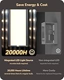 EDISHINE 2 Pack LED Outdoor Wall Lights Dimmable, 3CCT (3000K 4000K 5000K), 15.7'' Modern Black Exterior Light Fixtures, Waterproof Front Door Lights for Entrance, Hallway, Garage, Porch