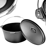 Cuisiland 16 quarts pre-seasoned Cast Iron Dutch Oven with lip lid