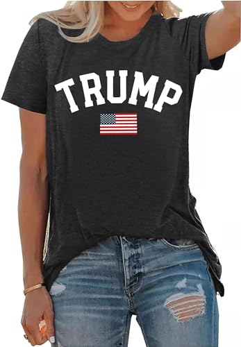 Flag Shirt for Women Presidential Support T-Shirts Tops USA Flag Short Sleeve Blouse Tees