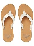 Roxy womens Porto Flip Flop Sandal, Natural, 8 US