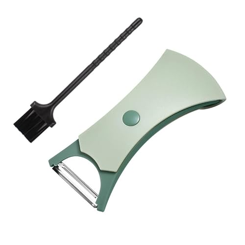 2-in-1 Multifunctional Peeler for Fruits & Vegetables - Dual Sharp Stainless Steel Blades - Rotating Shaft, Double-Sided Pivoting Blades (Green),UNIPIN 2022,5.75*2.6