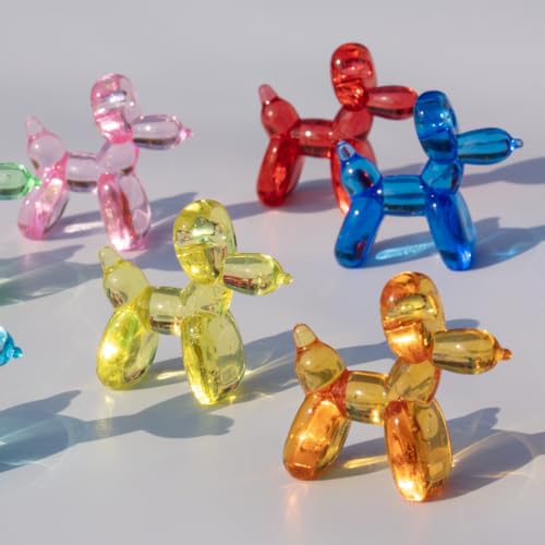 Yopcuvi 60 PCS Mini Balloon Dog Sculpture Charms, Balloon Animal Charms, Nine Colors Randomly Mixed, DIY Accessories Charms Baking Other DIY Crafts, Goody Bag Fillers for Kids (Multicolor)