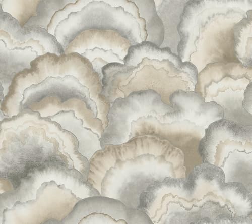 Candice Olson Abalone Fans Smokey Peel and Stick Wallpaper, PSW1615RL