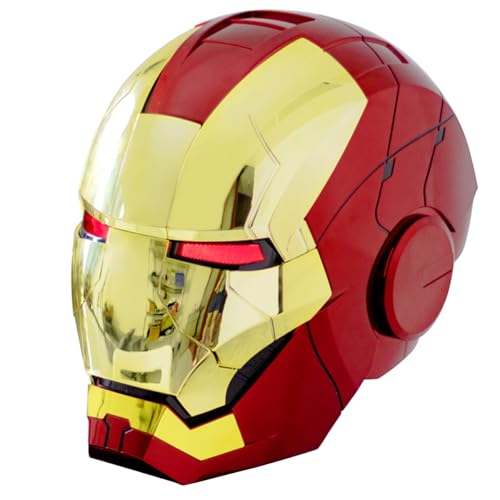 Iron MK5 Helmet Wearable Cosplay Voice Control Electronic Open/Close LED Eyes Mask 1:1 Hero Model Touch Sensor Gold