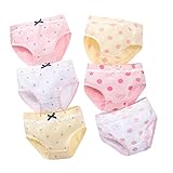 Orinery Baby Kids Underwear Breathable Cotton Panties Toddler Girls Undies Soft Assorted Briefs 6-Pack(Color A, 1-2T)