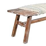 LR Home Brown/Multicolor Handmade Upholstered Bench for Bedroom End of Bed | Bohemian Accent Bench for Living Room, or Entryway Seating | Long Rectangle Sitting Bench | 50" W x 16.5" D x 18" H