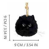 HUIJUFU Cute Cat Plush Keychain for Women - Adorable Cat Key Chain Accessory (black)