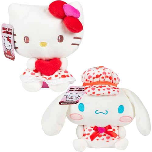 Hello Kitty and Friends 8" Plush 2-Pack - Hello Kitty & Cinnamoroll - 2025 Limited Edition Officially Licensed Sanrio - Cute Soft Doll Stuffed Animal Toy Figure - Easter Basket Stuffer Gift for Kids