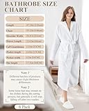 Vinsatin 6 Pcs Womens Hooded Robe Bulk Soft Plush Bathrobes Long Fleece Spa Winter Warm Towel Robes (White,L)