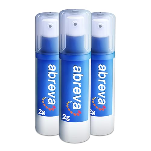 Abreva Docosanol 10% Cream Cold Sore Treatment, Fever Blister and Cold Sore Cream - 0.07 Oz Pump Bottle x 3