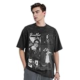 Bruno R&B Mars Shirt Novelty Patterned Vintage T-Shirt Mens Oversized Retro Washed Tee Top Medium