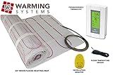 25 Sqft Mat, Warming Systems 120 V Electric Tile Radiant Floor Heating Mat with Programmable Thermostat, Includes Installation Monitor and Floor Temperature Sensor