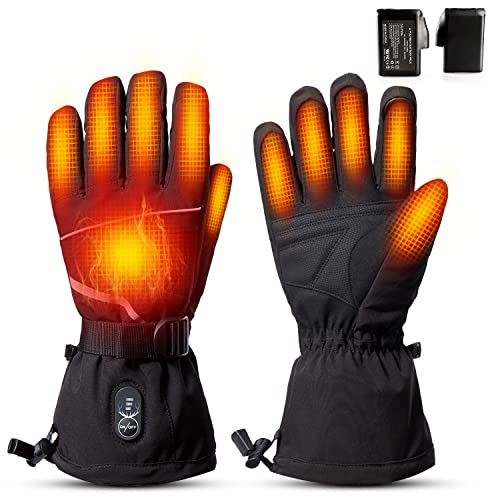 SNOW DEER Heated Gloves for Men Women, Electric Glove Rechargeable Battery Heated Hand for Motorcycle Biking Hunting Arthritis Skiing Working