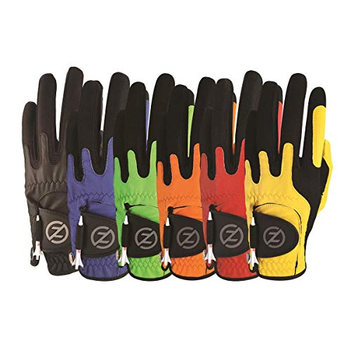 Zero Friction Men's Compression-Fit Synthetic Golf Glove, Universal Fit One Size, Multipack, (Pack of 6)
