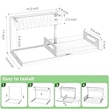 REALINN Under Sink Organizer, Pull Out Cabinet Organizer 2 Tier Slide Out Sink Shelf Cabinet Storage Shelves, Storage for Kitchen Bathroom, White, 2 Pack