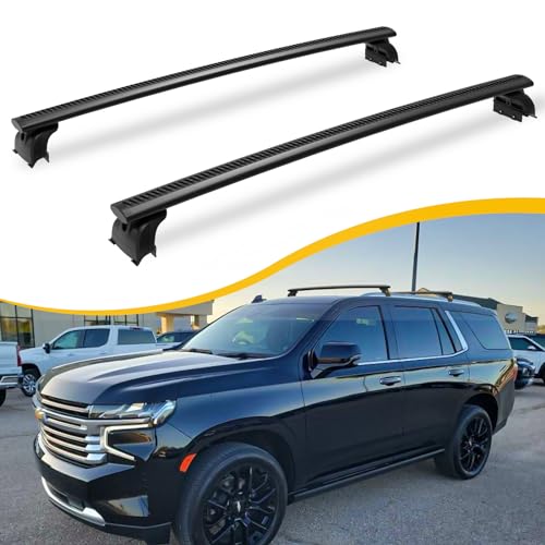 EZREXPM 330LBS Cross Bars Roof Rack Fit for 2021-2025 Chevrolet Tahoe, GMC Yukon & Yukon XL, Chevrolet Suburban, Cadillac Escalade ESV Lockable Crossbars Carrier Cargo Bar Luaggage Rack Accessories