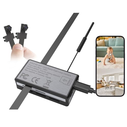 Spy Camera WiFi Mini Hidden Camera 1080P Dual Lens DIY Module Wireless Tiny Nanny Cam - Small Discreet Home Security Indoor Outdoor - 5G and 2.4G Wi-Fi Dual Band Dual Lens Surveillance Cameras