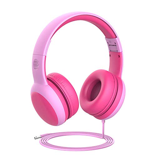 gorsun Kids Headphones with Limited Volume, Cat Ear Toddler Headphones, Wired Headphone Over Ear for Boys and Girls,Stereo Sound Foldable 3.5mm Headset for Children