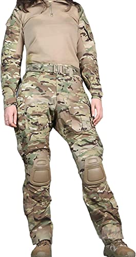 SINAIRSOFT Women's Tactical Shirt Pants with Pads Combat Gen3 Airsoft Paintball BDU Uniform