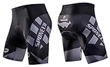 sponeed Men Bike Shorts with Padding Bicycle Wear Road Biking Pants Gel Pad Cushioned Clothing US XL Grey