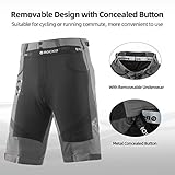 ROCKBROS Mountain Bike Shorts MTB Bike Shorts for Men Padded Mountain Bike Shorts Khaki