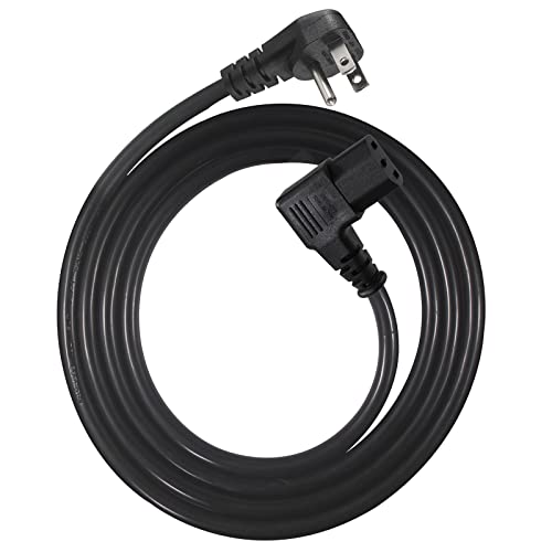 90 Degree Computer Power Cord - 6FT Right Angle IEC Power Cord, Universal PC Power Supply Cord, 16AWG, Black NEMA 5-15P Angle Type to C13 3 Prong Angled AC Power Cord for PC/Wall Mounting TV (6FT)