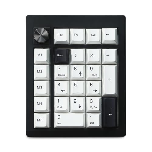 FKZ GMK26 Mechanical Numpad,Gasket VIA Macro Numeric Keypad Hot Swap Wireless 2.4G/BT5.0/Wired USB-C RGB Backlit 26 Keys Mini Protable Number Keyboard Programmable for Win/Mac/Gaming (Black)