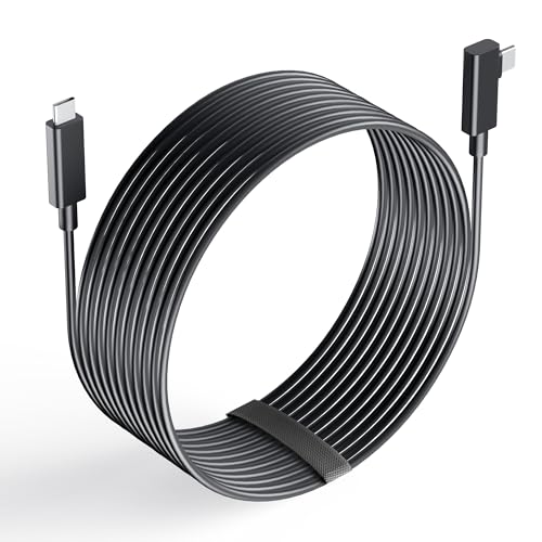 Link Cable 16FT for Meta Quest 3S/Quest 3/Oculus Quest 2/Pro to PC VR, Fiber Optic USB 3.1 Type C to C for Playing PC/Steam VR, High Speed Data Cable Without Frame Drops, with Charging from Computer